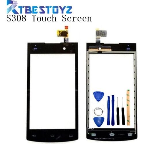 RTBESTOYZ Original Touch Panel For Philips S308 S301Touch Screen Digitizer Glass with Logo