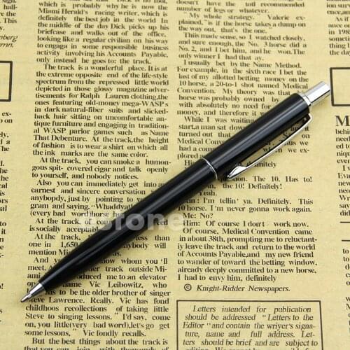 Ballpoint Pen Gel Pens New Baoer 37 Stainless Steel Metal Ballpoint Pen Silver Press Ballpoint Pen School Office Supply