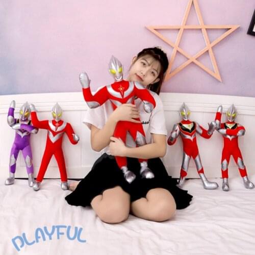 Ultraman Plush Toy Cartoon Doll Stuffed Cute Bed Sleeping Holding Soft Birthday Christmas Gift Sealed Pillow Hug Home & Garden