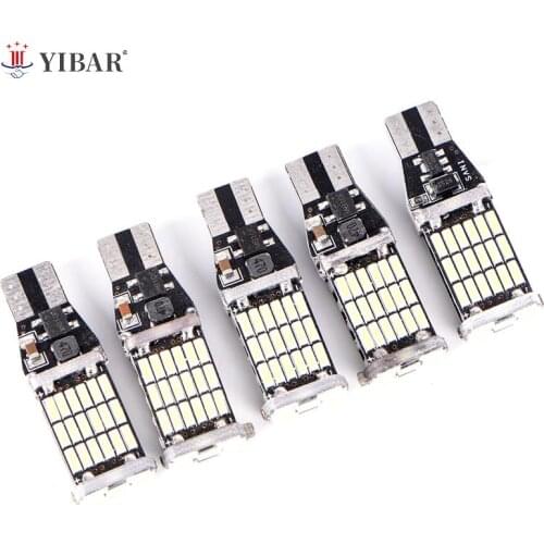 1PC T15 W16W 45 SMD 4014 Error Free LED Car Reverse Back Light Bulbs 6000K White Mini