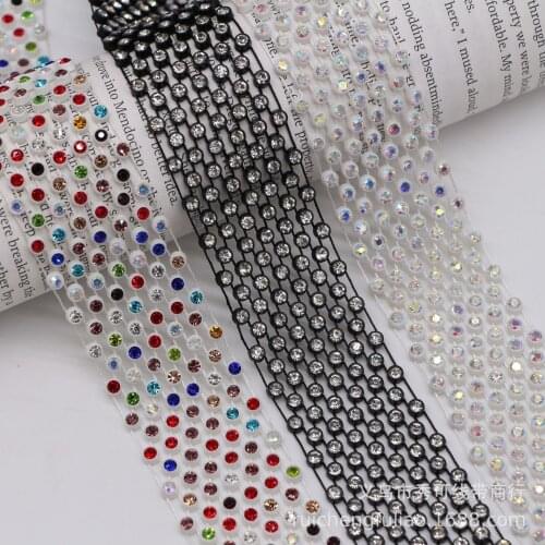 10Yards 33mm Diamond Rhinestone Bling Crystal Ribbon Strip Wrap Trim DIY Home Wedding Cake Party Hair Decorations Black White