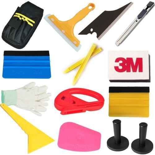 13Pcs Tool Bag Rubber Squeegee 3M Felt Squeegee Vinyl Cutter Knife Magnet Holder