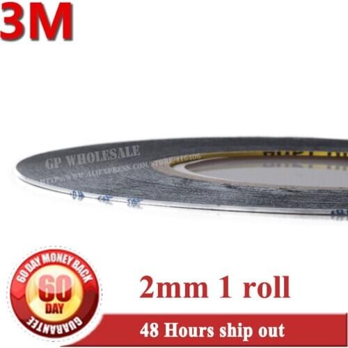 1x (2mm*50 Meters) Widely Use 3M 9448AB Black Double Sided Adhesive Tape for Smartphone Tablet LCD Touch Screen Display Repair
