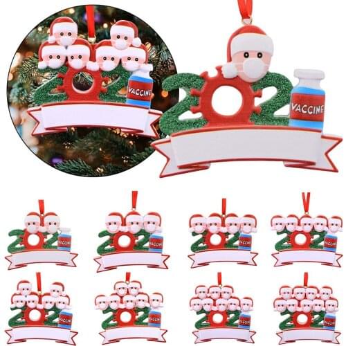 2021 Quarantine Christmas Best Wishes Party Decoration Gift Santa Claus With Mask Personalized Xmas Tree Ornament SurvivorFamily