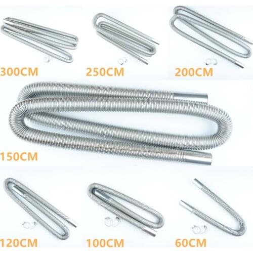 60cm 100cm 120cm 150cm 200cm 250cm 300cm Air Diesel Parking Heater Stainless Steel Exhaust Pipe Tube Gas Vent Hose For Car Heate
