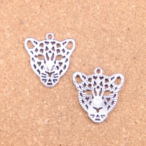 8pcs Charms hollow leopard head 28x26mm Antique Pendants,Vintage Tibetan Silver Jewelry,DIY for bracelet necklace