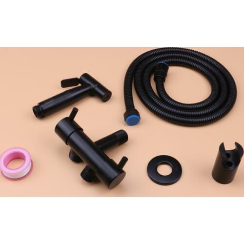 MTTUZK 304 Stainless Steel Black Bidets Bathroom Hand Shower Bidet Toilet Sprayer Hygienic Shower Taps Wall Mount Bidet Faucets