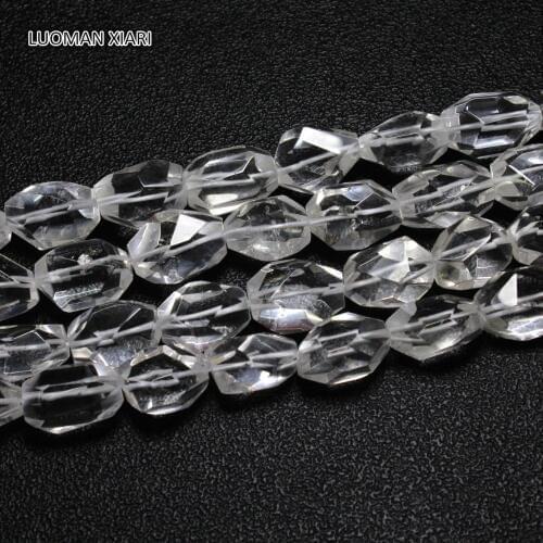 LUOMAN XIARI Natural Facet irregular White Crystal Stone Beads For Jewelry Making DIY Necklace Material 1*20 mm Strand 15