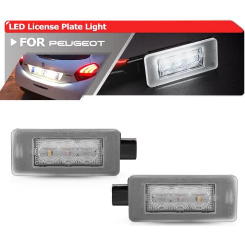 CANbus White Led Number License Plate Lights For Peugeot 207 CC 208 12-16 2008 308 MK2 For Citroen C5 III RD 2PCs