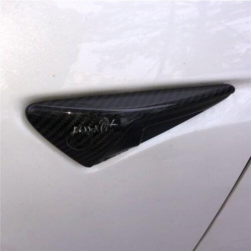 For TESLA MODEL 3 Accessories Carbon Fiber Fender Protector Car Decoration 1pair Manual Car Styling 3D Car Stickers