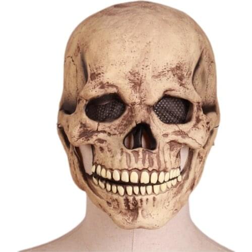 Halloween Horror Decoration Full Head Skull Mask/Helmet Movable Jaw 2021 Creative Funny Unisex Adults Scary mascaras halloween