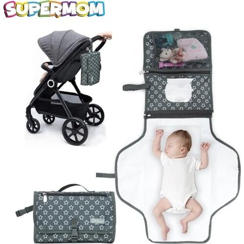 Outdoor Baby Changing Mat Portable Infant Diaper Changing Pad Newborn Multifunction Changing Cover Waterproof Diaper Storage Bag