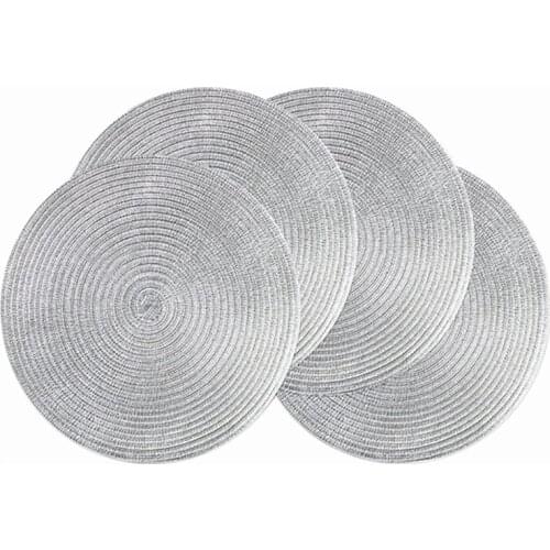 Round Placemats Woven Set of 4 for Dining Table Kitchen, Holiday Placemats Decor Table Mat Diameter