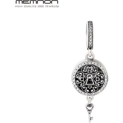 Memnon REGAL LOVE KEY charms Fit 925 sterling silver Bracelets Necklaces DIY heart charms for fine jewelry making accessories