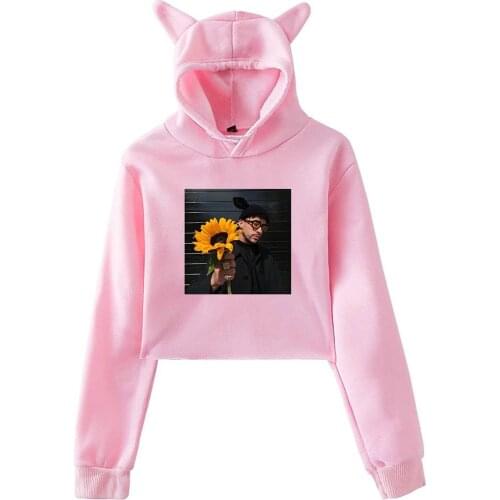 IMCUTE Y2K Fashion cute musician portrait print cat ear hoodie pullover fall loose casual long-sleeved drawstring sports hoodie