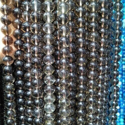 Natural Smokys Quartz Stone Beads 6/8/10mm Pick Size Loose Stone Beads Strand 16'' DIY Jewelry Making Bracelet Necklace Material