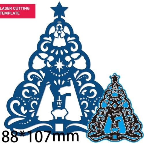 Cutting Dies Christmas Tree Angel Stencil Craft for Scrapbook Stamps Dies Embossing Paper Gift Card 88*107mm