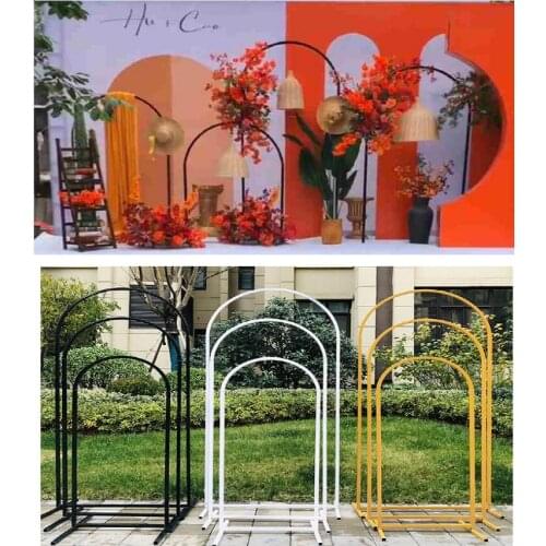 3pcs Advertising stand Billboard Frame Wedding Backdrop Arch Stage Background Birthday Party Welcome Decor Iron Flower Shelf