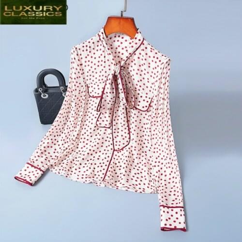 Shirts Sleeve Women Long Print Polka Dot Blouse Korean Fashion Clothing Ladies Tops Spring Autumn Blusas 2021 LWL1630