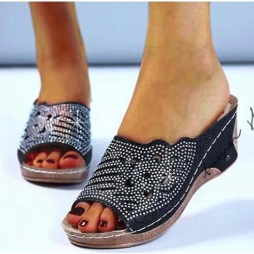 New Women Sandals Summer beach casual Women Shoe Beach Ladies Shoes Platform Sandals Bling Wedge Sandals Woman Ladies Shoes