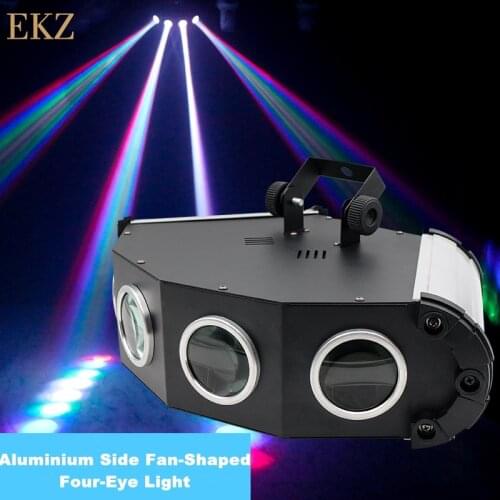 Stage Lighting LED Aluminium Side Fan-Shaped 4 Eyes Effect Light Beam Light For DJ Bar Party Nightclub Pattern Colorful Light