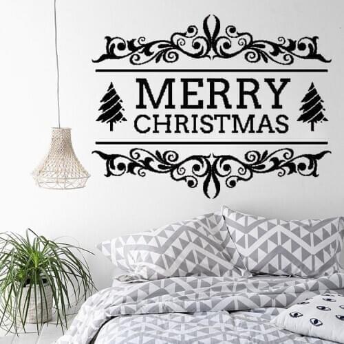 Merry Christmas Decor Red Tree Removable Windows Vinyl Wall art Decal Home Decor Cafe Store Shop Market Window Stickers HQ759