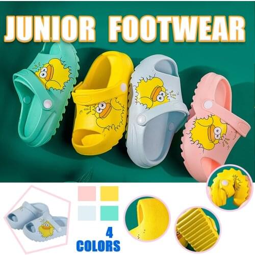 Kids Shoes Soft-soled Home Children Slippers Toddler Boys Girls Slipper Antiskid Flip Flops Adjustable Heel Strap Slides Sandals