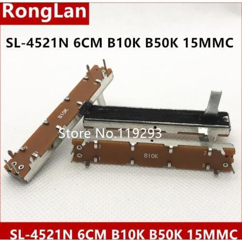SL4521N SL-4521N 6cm 60mm Single potentiometer B5K B10K B20K B50K B100K Budweiser 1200D Mono shaft length 15MM--10PCS/LOT