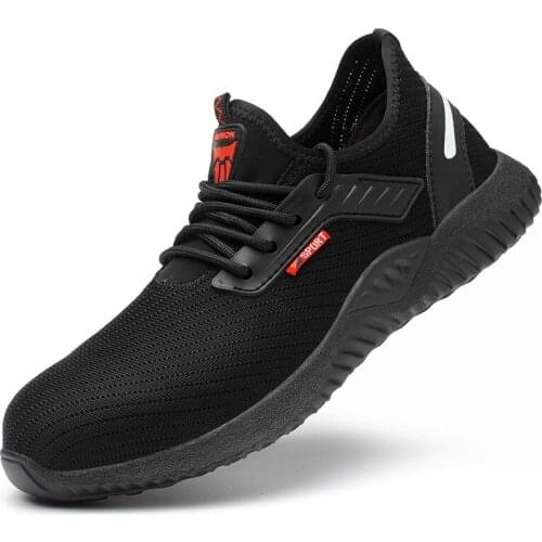 Stephoes Men Indestructible Safety Work Shoes with Steel Toe Cap Puncture-Proof Boots Lightweight Breathable Sneakers