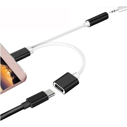 Type C Audio Charger 3.5mm Audio Cable Converter Cable Cell Phone Earphone Jack Adapter Splitter Connector Cable