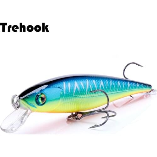 TREHOOK 10cm 15g Japanese Holographic Minnow Lure Floating Crankbait Minnow Wobblers Fishing Lures Hard Artificial Bait For Pike