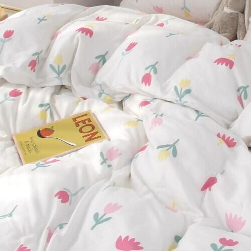 Tulip Cotton Fabric Printed Cotton Double-Layer Yarn Fabric for Baby Soft Bedding Sheet Fabric