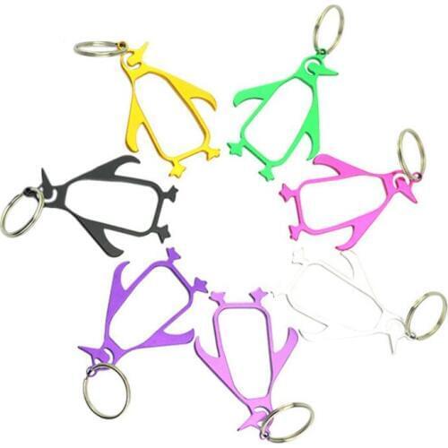 Funny Penguin Metal Bottle Opener Can opener with Keyring Opener Keychain Promotional Gift Mix Colors LX8389