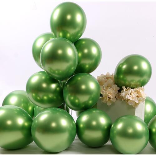 Green Chrome Metallic Balloons for Party 25/50 pcs 12 inch Latex balloons for Birthday Wedding Engagement Anniversary Christmas