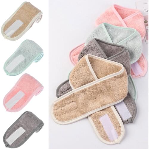 1PC Soft Cotton Polyester Facial Hairband Stretch Toweling Adjustable Hair Wrap Cleaning Cloth Salon SPA Bathroom Accessory