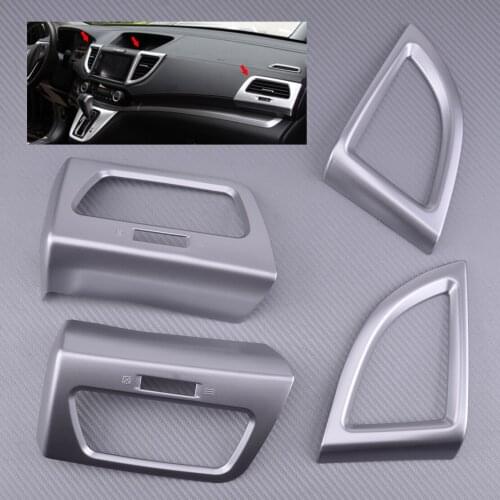 4pcs ABS Chrome Car Front Air Condition AC Vent Outlet Trim Cover Fit for Honda CRV 2012 2013 2014 2015 2016