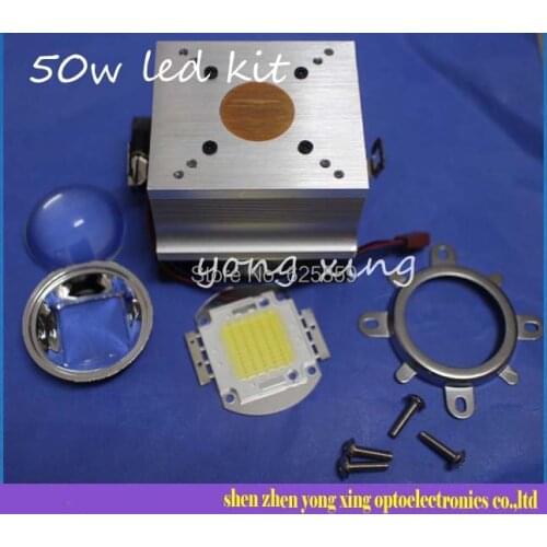 50w led + 50w LED Aluminium Heat Sink Cooling Fan+44mm Lens+Reflector Bracket kit