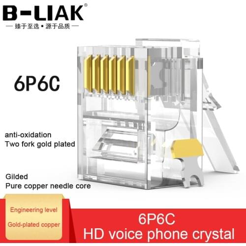 B-LIAK RJ11RJ12 Plug 6P6C Phone Modular Telephone Cord Connector Adapter Crimp Telephone Internet Modular Plug Jack