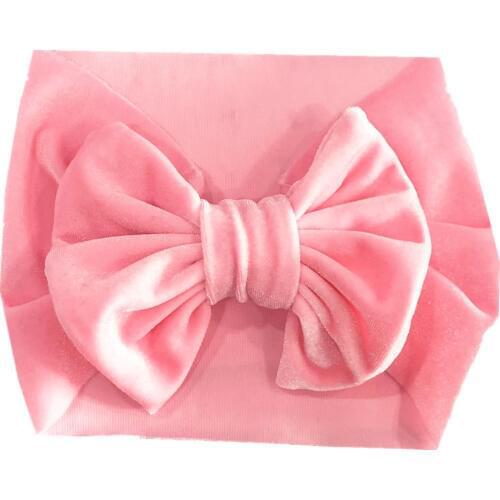 Big Bows Texture Top Knot For Girls Chic Kids Winter Solid Wide Headband Hair Bow 2019 New DIY Hair Accessories Head wrap