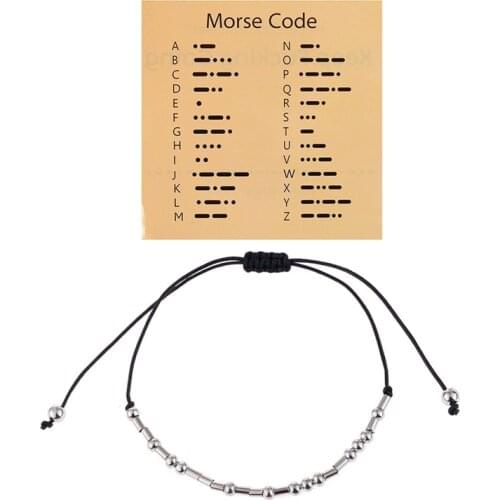 Morse Code Alphanumeric Couple Bracelet Charm Bracelet Engraved Bracelet Jewelry Valentines Day Gift