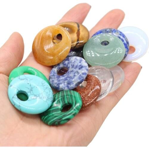 Hot Natural Stone High-quality Large Hole Agate Round Beads Making DIY Jewelry Necklace Accessories Gift Size30x30 Mm Hole8.5 Mm