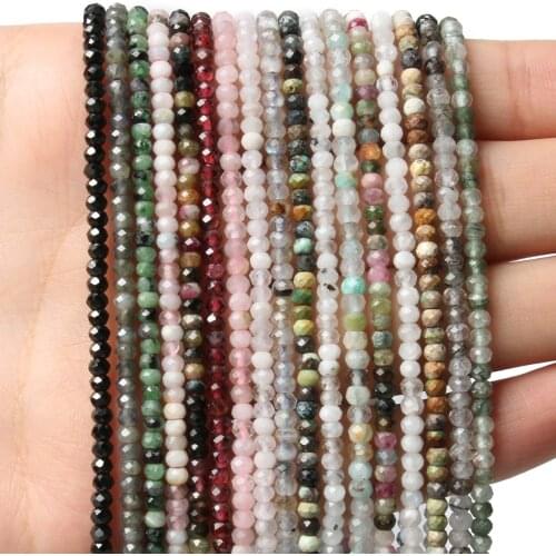 Natural Stone Beads 3x2mm Flat Round Moonstone Garnet Agates Crafts Loose Spacer Beads For Diy Jewelry Making Diy Bracelet