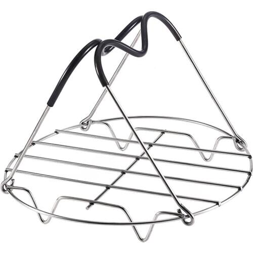 Household Cooking Tool Steamer Bracket Pan Stainless Steel Lifting Folding Steam Rack Trivet Cheesecake Pan Kitchen Tools