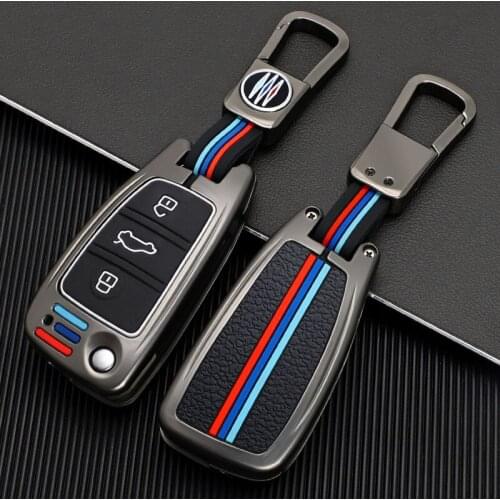 Zinc Alloy Car Key Case key cover For Audi A1 A3 A4 A5 Q7 A6 C5 C6 A7 A8 R8 S4 S5 S6 S7 S8 SQ5 2015 2016 2017 2018 Flip Key