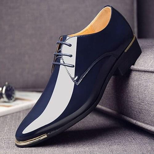 Comemore Men's Patent Leather Shoes