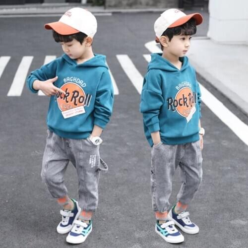 Kids Boys Girls Clothes Sets 2020 Boys Fashion Long Sleeve T-shirts + Jeans Autumn Childrens Clothing Teenage 7 8 9 10 12 Years