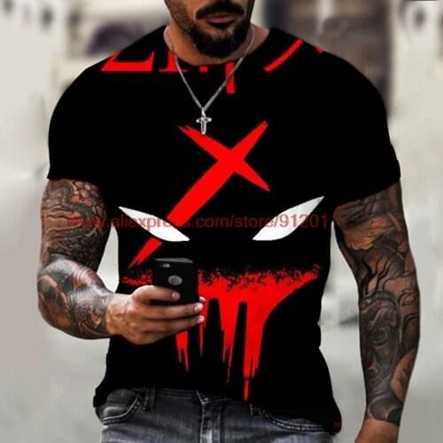 Harajuku Interesting Design T-shirt Mens Horror O-Neck Shirt Oversized Street Hip Hop 3D Summer 2021 Hot Sale