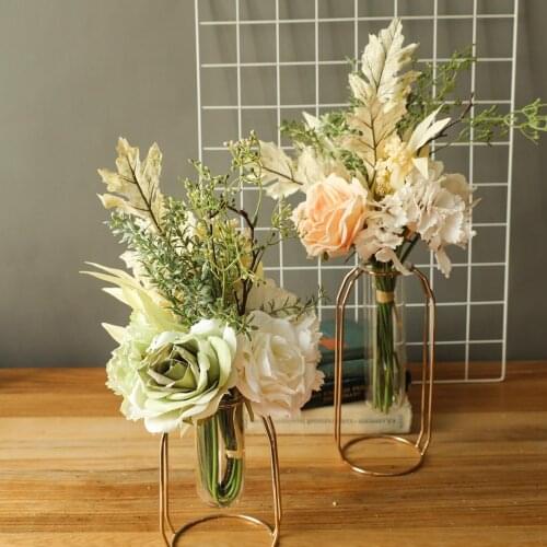 Artificial Rose Flower Small Bud Bride Wedding Home Decoration Artifi Peony Flower Leaves Bridal Bouquet Wedding Home Decor