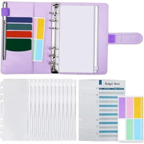 Cash Envelopes Budget Binder with A6 Binder and 12 Clear PVC Envelopes,Money Envelopes Organizer for Cash
