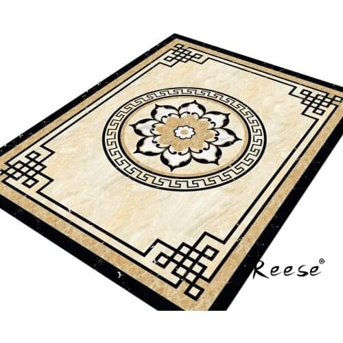 Reese Printed Retro Kitchen Carpets Marble Pattern Rug Living Room Decoration Anti Slip Bottom Easy Clean Unfading Customizable
